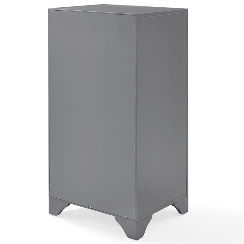 Crosley Tara Laundry Hamper in Vintage Gray - Engineered Wood