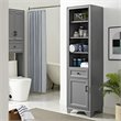 Crosley Furniture Tara Wood Classic Linen Cabinet in Vintage Gray