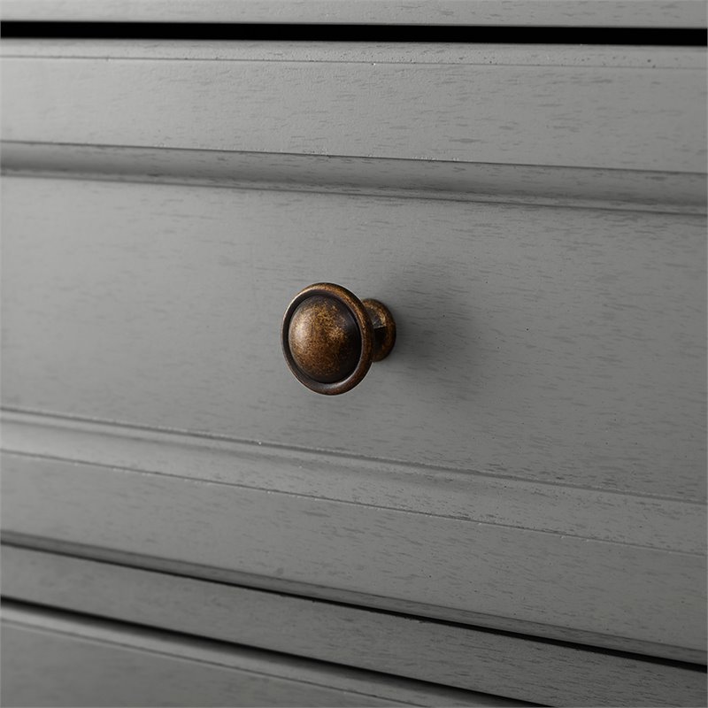 Crosley Furniture Tara Wood Classic Linen Cabinet in Vintage Gray