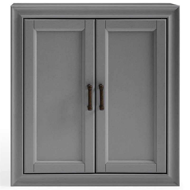 Crosley Furniture Tara Wood Medicine Cabinet in Vintage in Gray