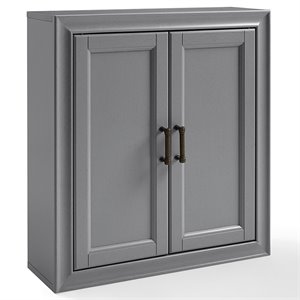 Crosley Furniture Tara Wood Medicine Cabinet in Vintage in Gray