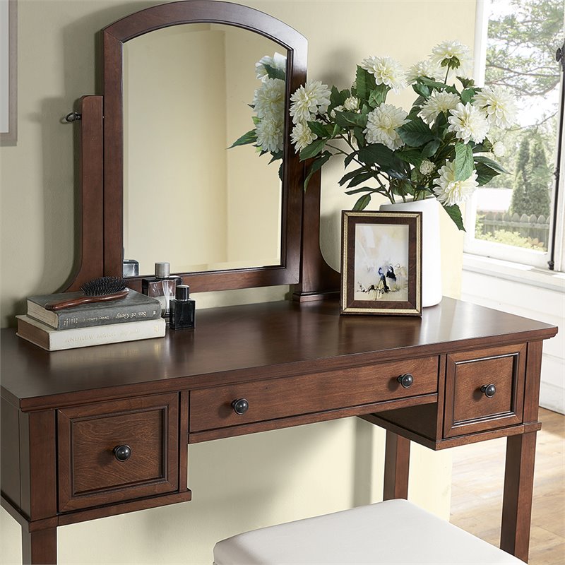 Crosley Vista 3 Piece Bedroom Vanity Set In Mahogany Kf60008ma