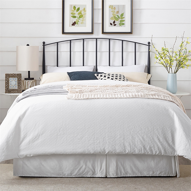 Crosley Furniture Whitney King Metal Spindle Headboard in Black