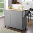 Crosley Furniture Natural Wood Top Kitchen Cart in Gray/Natural