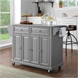 Crosley Furniture Stainless Steel Metal Top Kitchen Cart in Gray/Chrome