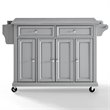 Crosley Furniture Stainless Steel Metal Top Kitchen Cart in Gray/Chrome