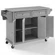 Crosley Furniture Stainless Steel Metal Top Kitchen Cart in Gray/Chrome