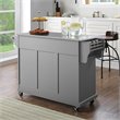 Crosley Furniture Stainless Steel Metal Top Kitchen Cart in Gray/Chrome