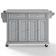 Crosley Furniture Wood Granite Top Kitchen Cart in Gray/Chrome
