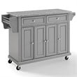Crosley Furniture Wood Granite Top Kitchen Cart in Gray/Chrome