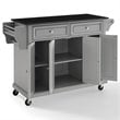 Crosley Furniture Wood Granite Top Kitchen Cart in Gray/Black