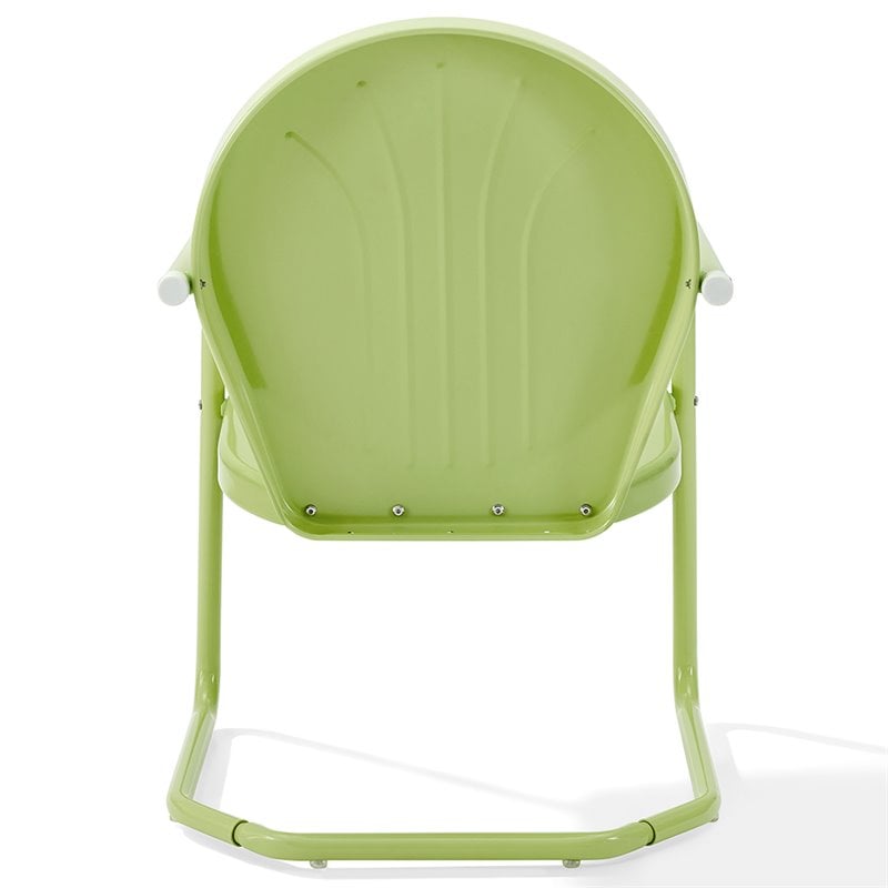 Crosley Furniture Griffith Metal Patio Chair in Key Lime Gloss