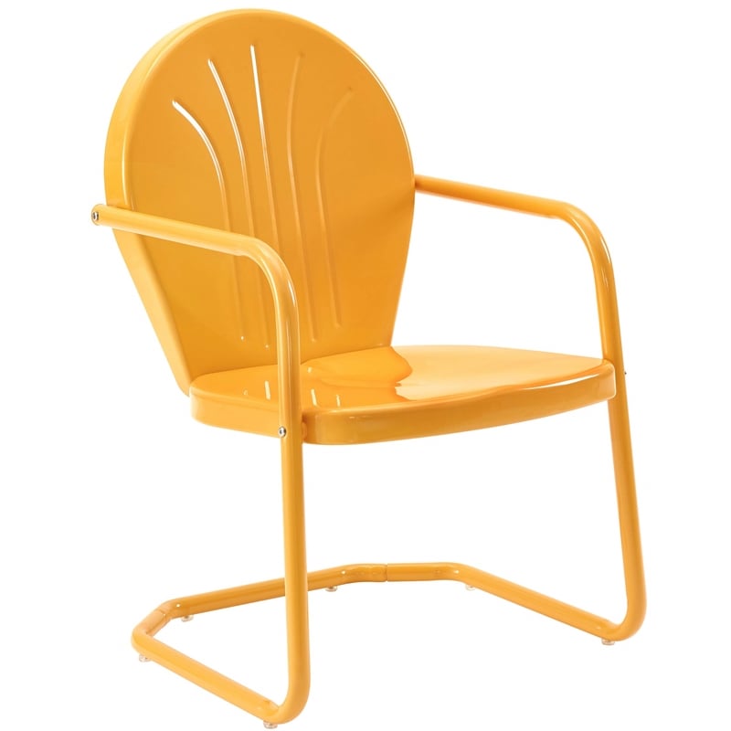 Crosley Furniture Griffith 3 Piece Metal Patio Conversation Set in Tangerine