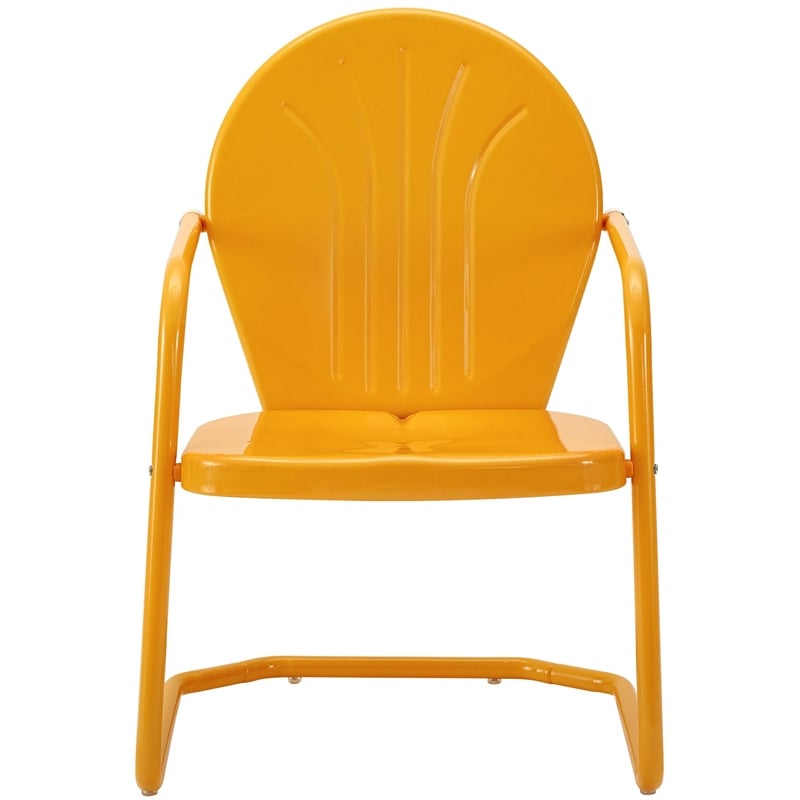 Crosley Furniture Griffith 3 Piece Metal Patio Conversation Set in Tangerine