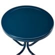 Crosley Furniture Retro Metal Steel Patio End Table in Navy Blue