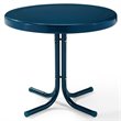 Crosley Furniture Retro Metal Steel Patio End Table in Navy Blue
