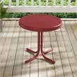 Crosley Furniture Retro Metal Patio End Table in Bright Red Gloss