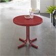 Crosley Furniture Retro Metal Patio End Table in Bright Red Gloss
