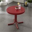 Crosley Furniture Retro Metal Patio End Table in Bright Red Gloss