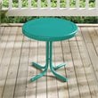 Crosley Furniture Retro Metal Patio End Table in Turquoise Gloss
