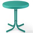 Crosley Furniture Retro Metal Patio End Table in Turquoise Gloss