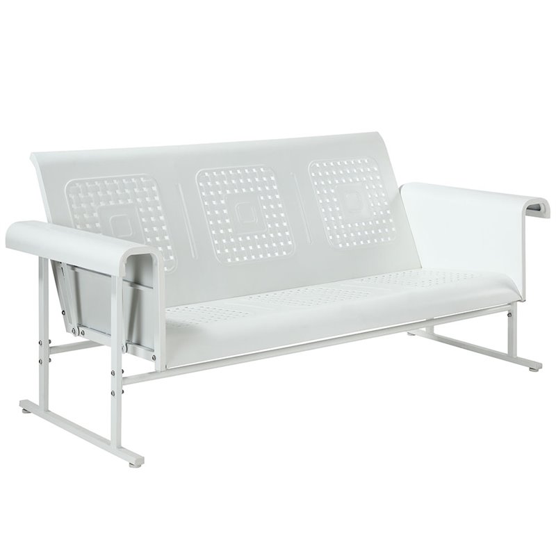 Crosley Furniture Veranda Patio Gliding Sofa In Alabaster White