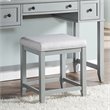 Crosley Furniture Vista Wood Linen Vanity Stool in Dove Gray/Cream