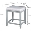 Crosley Furniture Vista Wood Linen Vanity Stool in Dove Gray/Cream