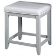 Crosley Furniture Vista Wood Linen Vanity Stool in Dove Gray/Cream