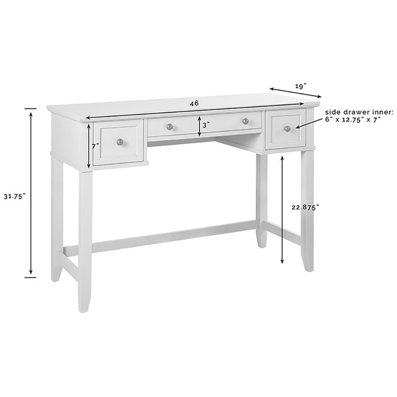 Crosley Vista Bedroom Vanity Desk In White