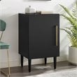 Crosley Furniture Everett Wood Record Player Stand in Matte Black