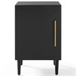 Crosley Furniture Everett Wood Record Player Stand in Matte Black