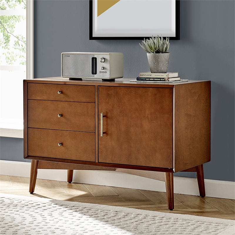 Crosley Landon Media Console Table in Mahogany ...