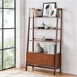 Crosley Furniture Landon Wood 4 Shelf Wide Etagere Bookcase in Mahogany
