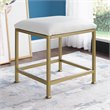 Crosley Furniture Aimee Metal Vanity Stool in Soft Gold/Oatmeal