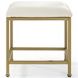 Crosley Furniture Aimee Metal Vanity Stool in Soft Gold/Oatmeal