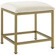Crosley Furniture Aimee Metal Vanity Stool in Soft Gold/Oatmeal