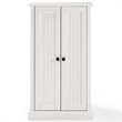 Crosley Furniture Seaside 2 Door Wood Accent Cabinet in Distressed White