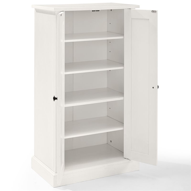 Crosley Furniture Seaside 2 Door Wood Accent Cabinet in Distressed White