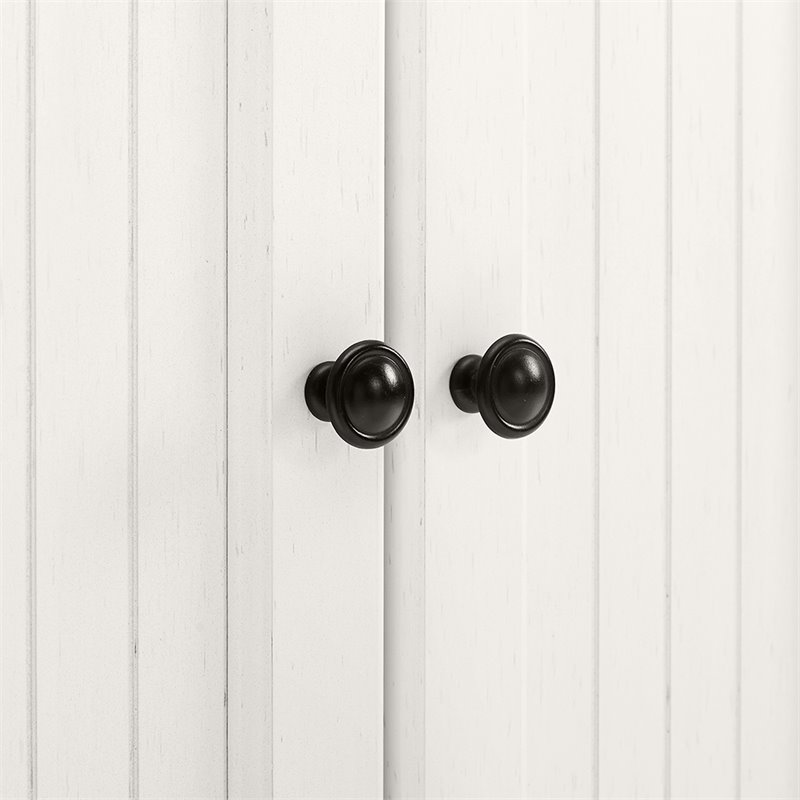 Crosley Furniture Seaside 2 Door Wood Accent Cabinet in Distressed White