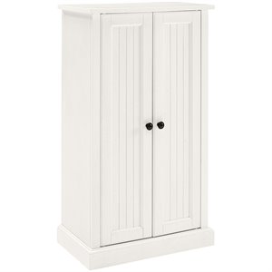 Crosley Furniture Seaside 2 Door Wood Accent Cabinet in Distressed White