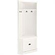 Crosley Furniture Seaside 4 Hook Wood Corner Hall Tree in Distressed White