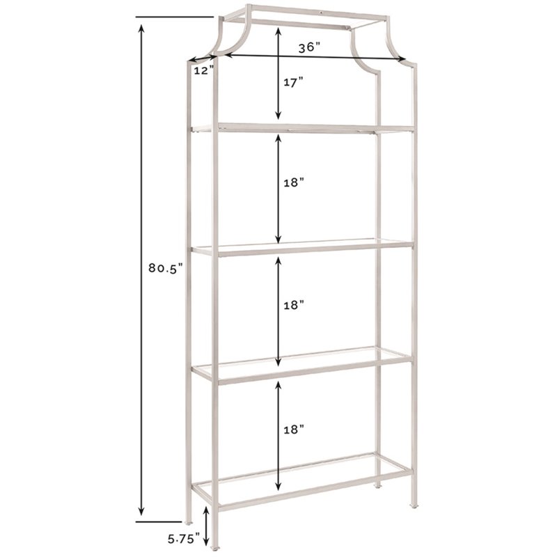 Crosley Aimee 4 Shelf Glass Etagere Bookcase In Oil Rubbed Bronze