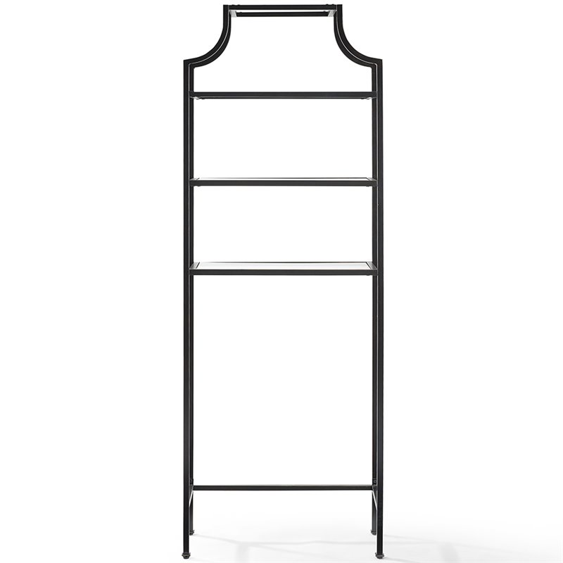 Crosley Furniture Aimee 3 Shelf Metal/Glass Spacesaver in Oil Rubbed Bronze