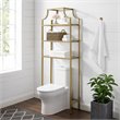 Crosley Furniture Aimee 3 Shelf Metal/Glass Spacesaver in Soft Gold