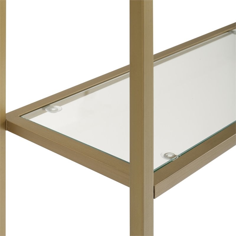 crosley furniture aimee 3 shelf metal/glass spacesaver in soft gold