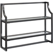 Crosley Furniture Aimee 2 Shelf Glass Metal Wall Shelf in Oil Rubbed Bronze