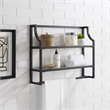 Crosley Furniture Aimee 2 Shelf Glass Metal Wall Shelf in Oil Rubbed Bronze