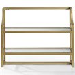 Crosley Furniture Aimee 2 Shelf Glass Metal Wall Shelf in Soft Gold