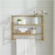 Crosley Furniture Aimee 2 Shelf Glass Metal Wall Shelf in Soft Gold